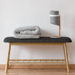IDMarket Banquette d'entrée style scandinave gris anthracite* Collection Bambou|Bancs D'Entrée