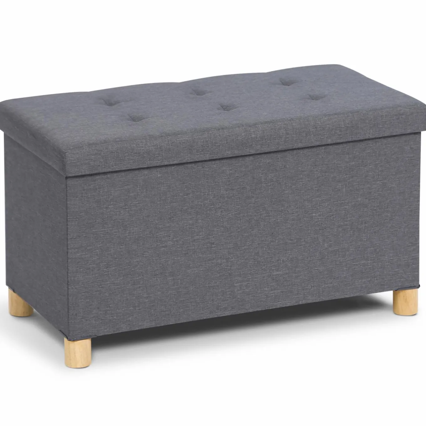 IDMarket Banquette rangement tissu gris anthracite en lin* Bancs D'Entrée|Chambre Complète Adulte