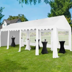 IDMarket Barnum 4x8 m blanc pour réceptions* Mobilier Pliant D'Appoint|Tonnelles De Jardin