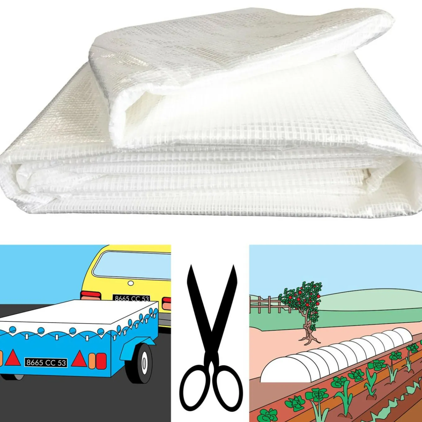 IDMarket Bâche armée transparente 8x12 m renforcée* Bâches Découpables Et Accessoires