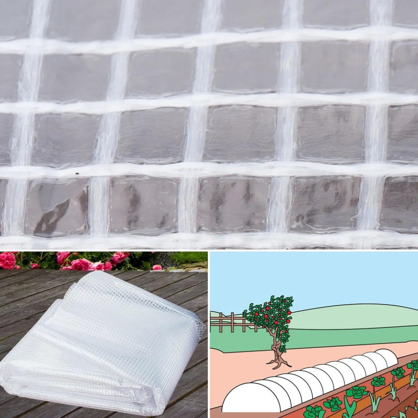 IDMarket Bâche armée transparente 8x12 m renforcée* Bâches Découpables Et Accessoires