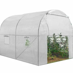 IDMarket Bâche de rechange pour serre tunnel 6 m² blanche ROMA* Bâches Pour Serres Et Accessoires