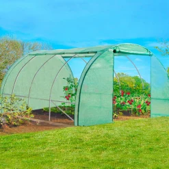 IDMarket Bâche de rechange pour serre tunnel 12m² verte* Bâches Pour Serres Et Accessoires
