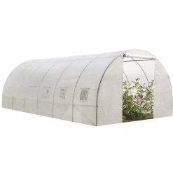 IDMarket Bâche de rechange pour serre tunnel 18 m² blanche CRIMÉE* Bâches Pour Serres Et Accessoires