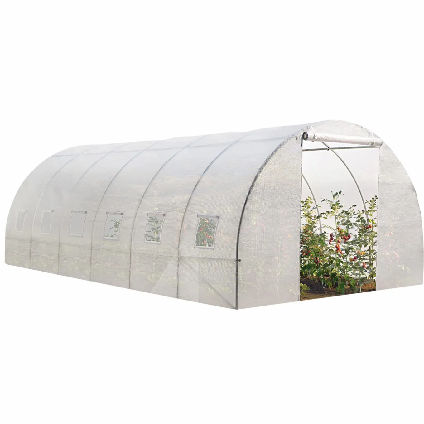 IDMarket Bâche de rechange pour serre tunnel 18 m² blanche CRIMÉE* Bâches Pour Serres Et Accessoires