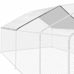 IDMarket Bâche imperméable blanche pour poulailler de 6 à 24 m2* Volières Et Enclos