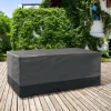 IDMarket Bâche table de jardin rectangulaire imperméable grise et noire* Protection Du Jardin|Salons De Jardin
