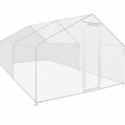 IDMarket Bâches waterproof pour enclos poulaillers blanches 150 gr 1 arrière + 2 côtés* Volières Et Enclos