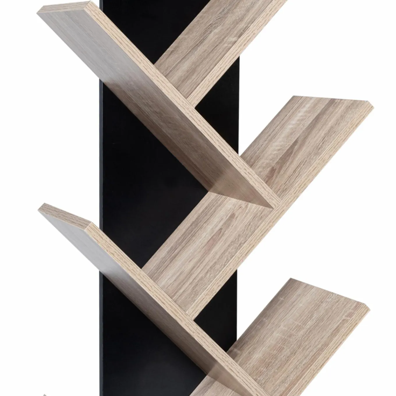 IDMarket Bibliothèque arbre bois noir et façon hêtre 10 niveaux* Meubles Hauts|Collection Design