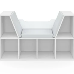 IDMarket Bibliothèque banc blanche 6 cases* Meubles Blancs|Etagères