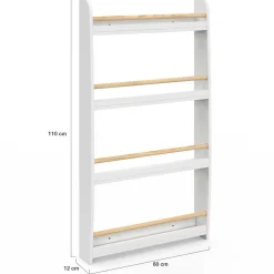 IDMarket Bibliothèque enfant murale blanc et bois*Enfant Meubles Rangement Jouet|Meubles Enfant