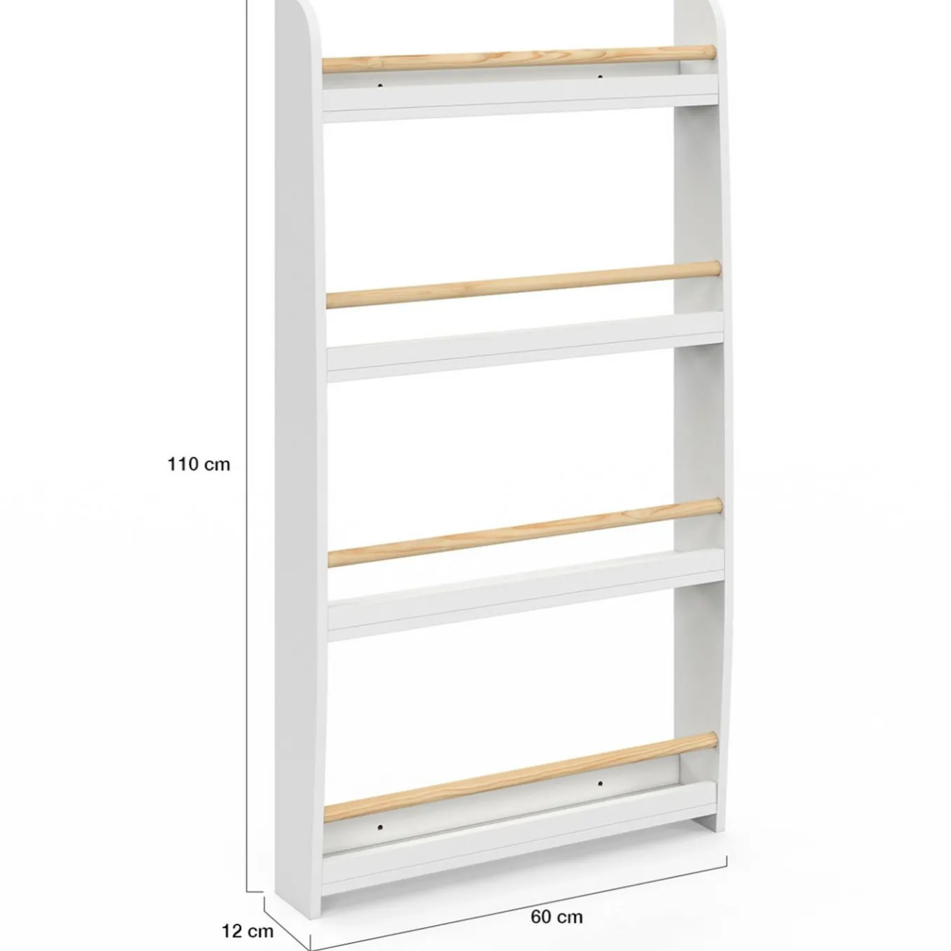 IDMarket Bibliothèque enfant murale blanc et bois*Enfant Meubles Rangement Jouet|Meubles Enfant