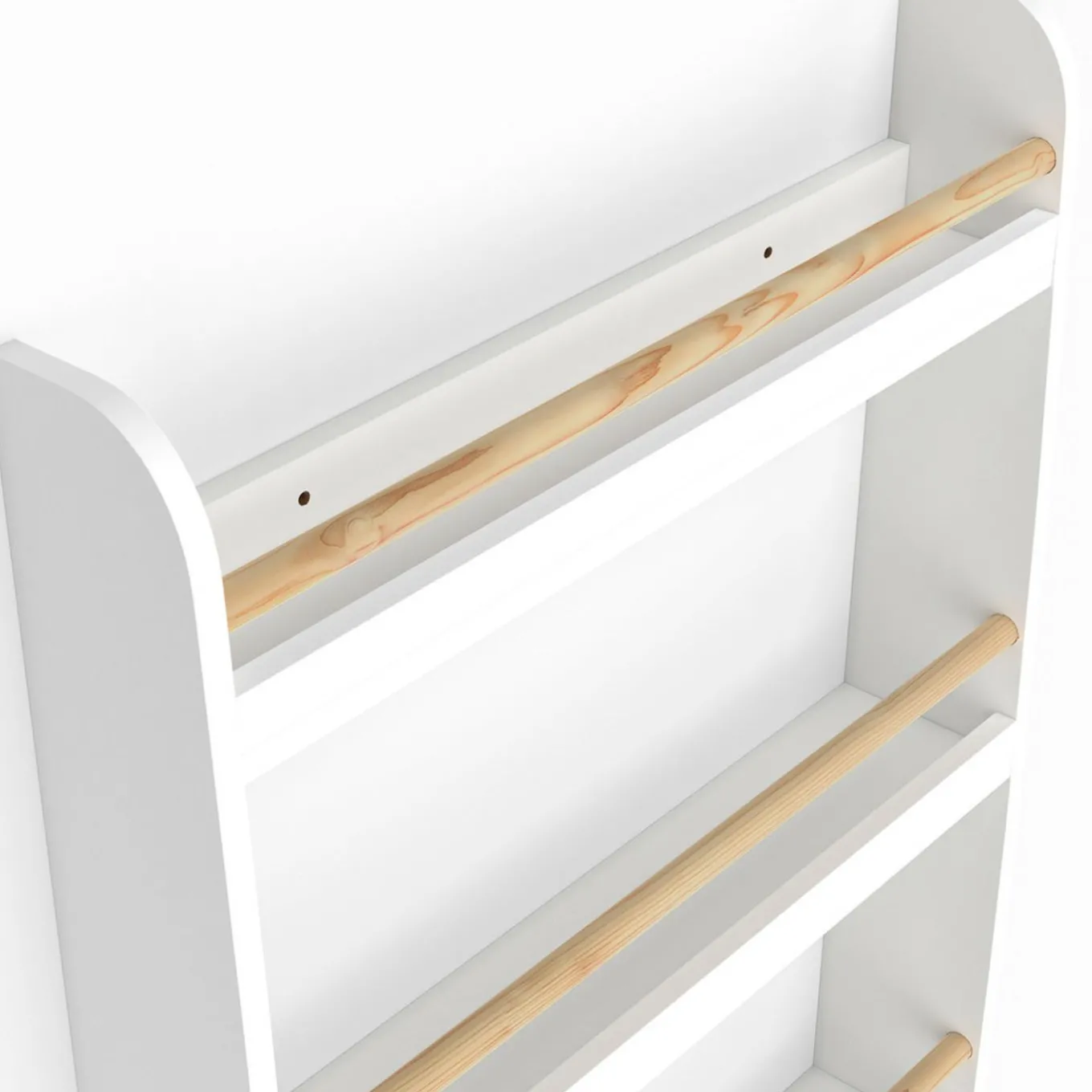IDMarket Bibliothèque enfant murale blanc et bois*Enfant Meubles Rangement Jouet|Meubles Enfant
