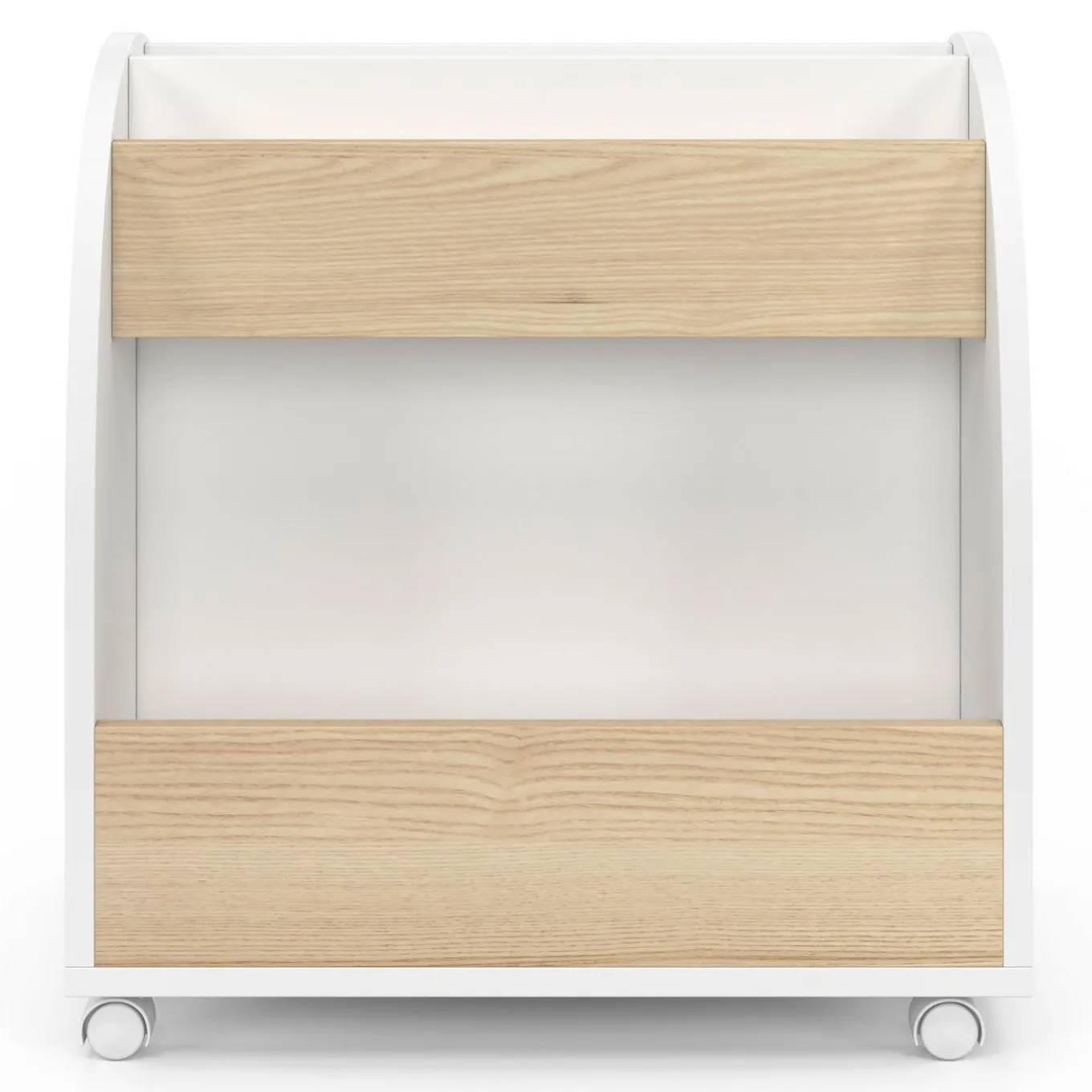 IDMarket Bibliothèque enfant sur roulettes hêtre et blanc*Enfant Meubles Blancs|Meubles En Bois