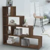 IDMarket Bibliothèque escalier bois effet noyer 6 cases* Meubles En Bois|Collection Design