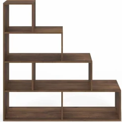 IDMarket Bibliothèque escalier bois effet noyer 6 cases* Meubles En Bois|Collection Design