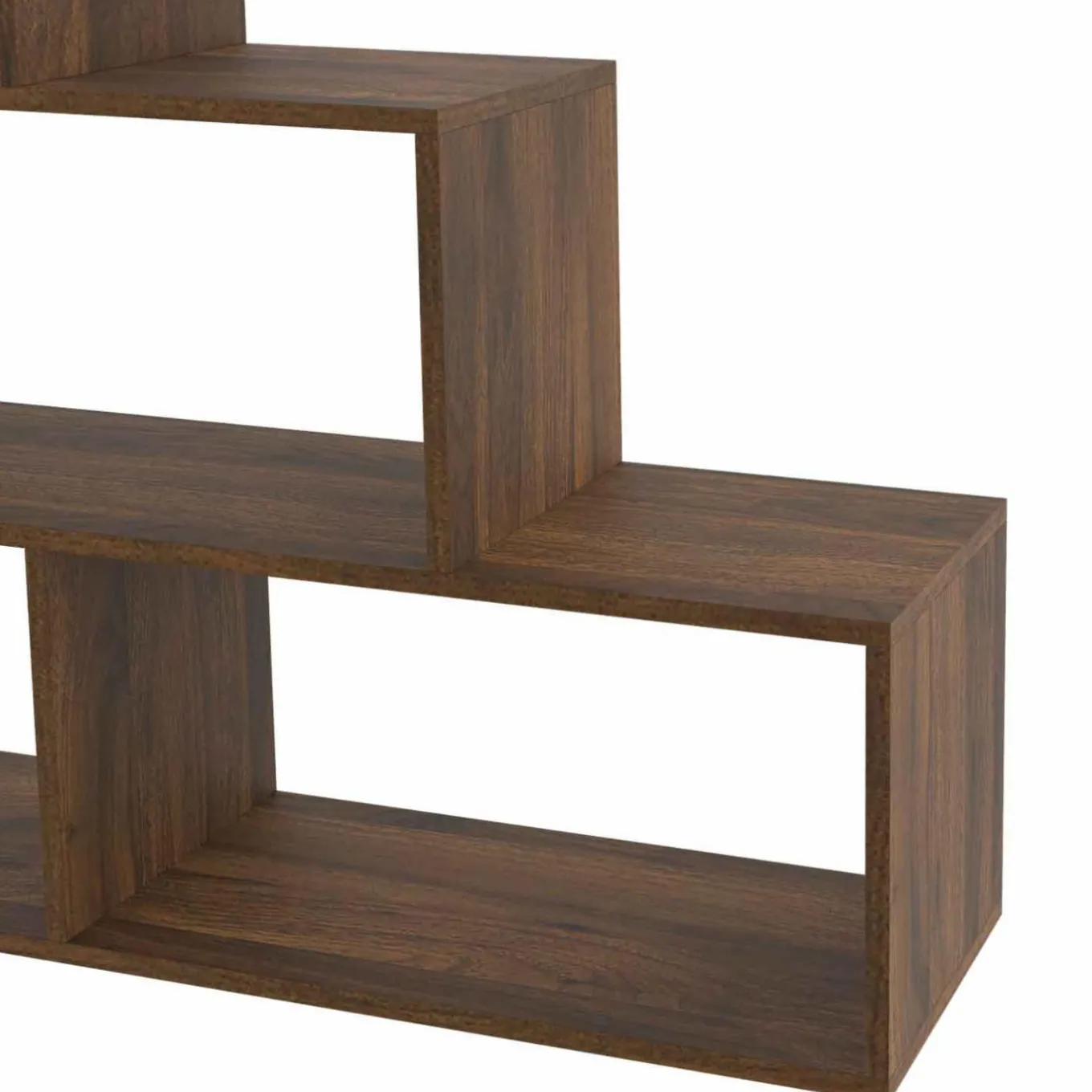 IDMarket Bibliothèque escalier bois effet noyer 6 cases* Meubles En Bois|Collection Design