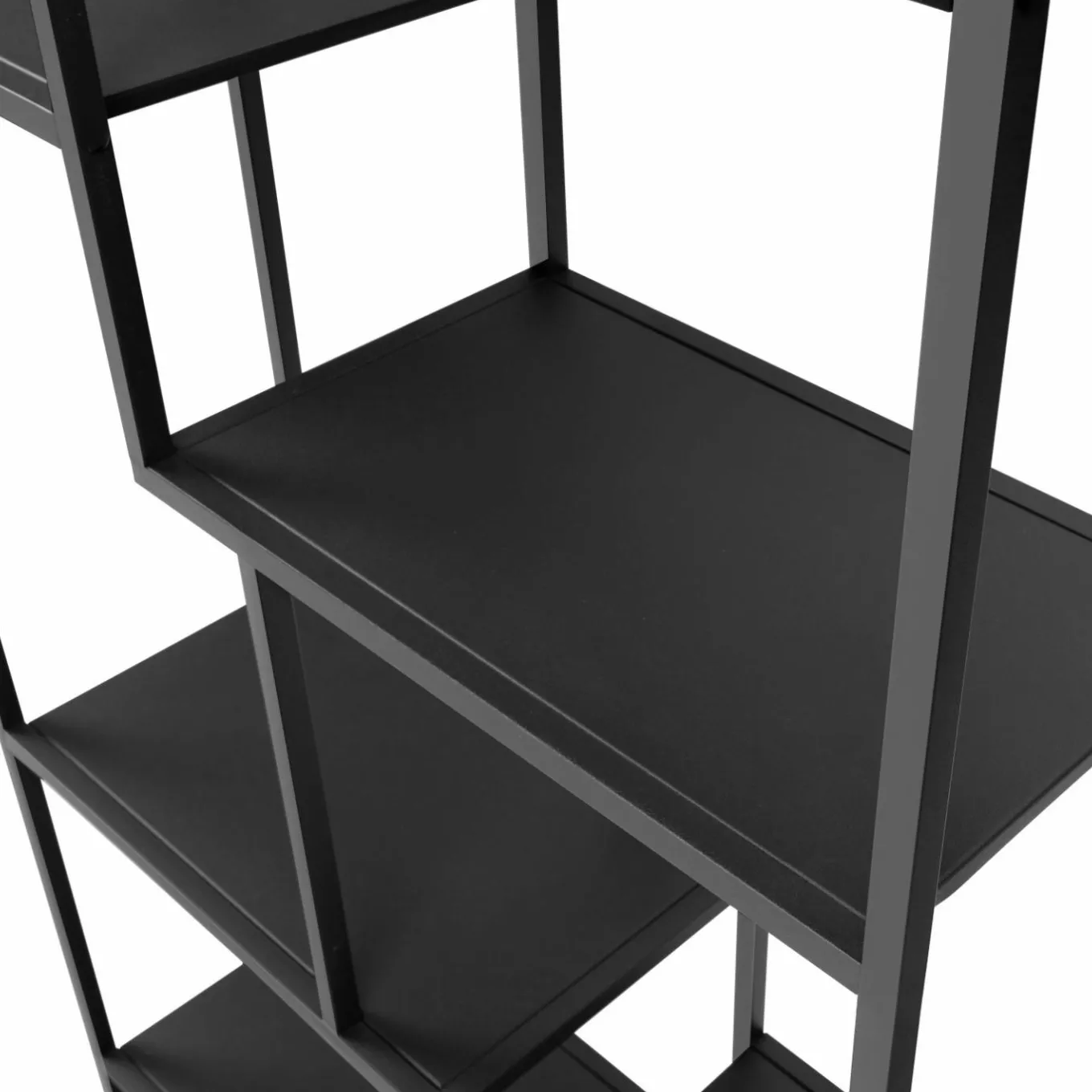 IDMarket Bibliothèque industrielle métal noir mat* Meubles Hauts|Meubles Noirs