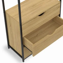 IDMarket Bibliothèque industrielle 4 niveaux 3 tiroirs* Meubles Tiroirs|Meubles Hauts