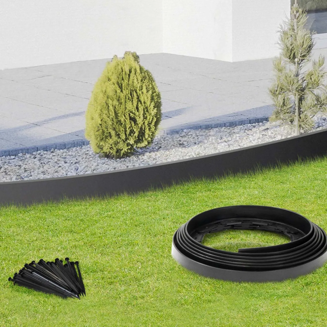 IDMarket Bordures de jardin flexibles gris anthracite 8mx12cm* Bordures De Jardin
