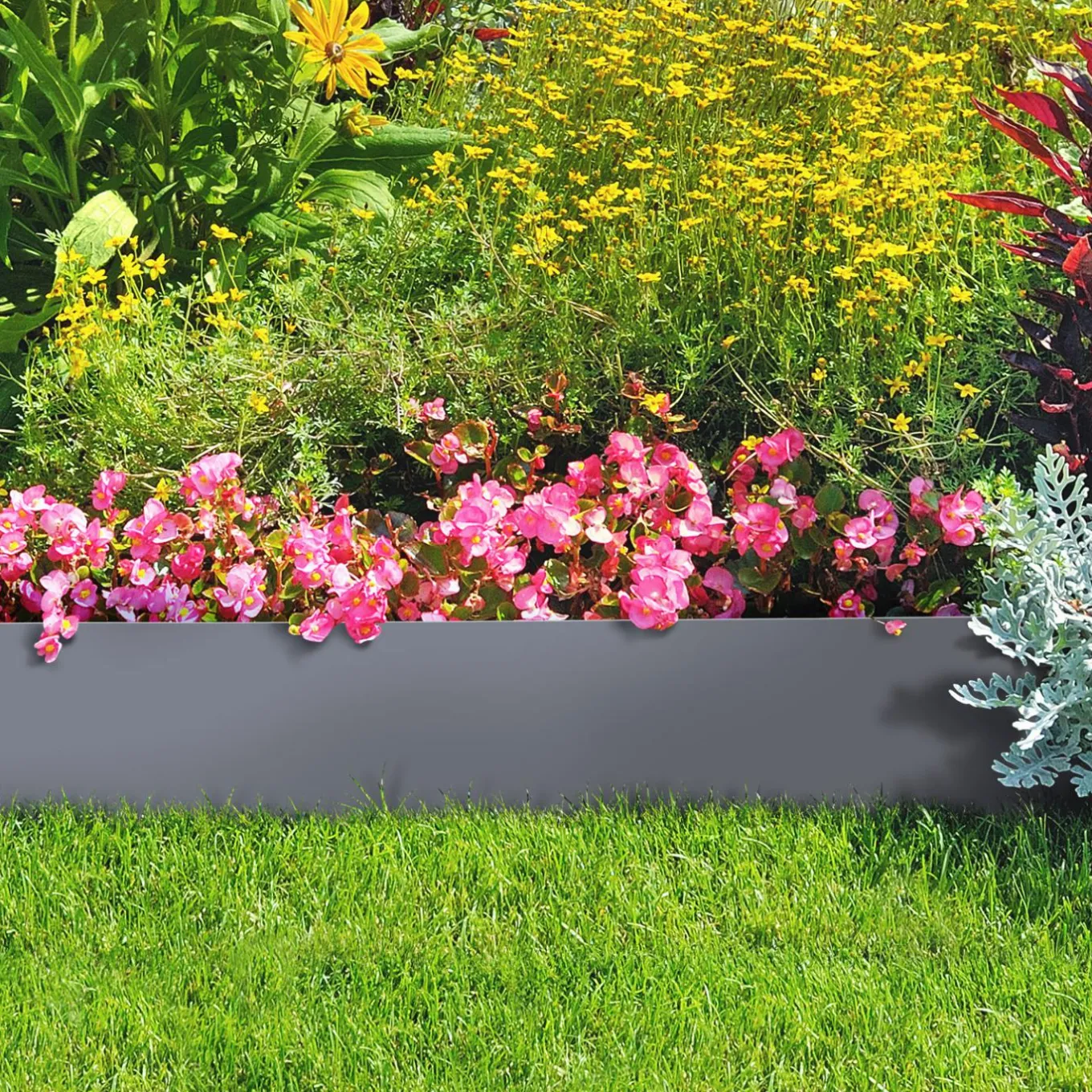 IDMarket Bordures gris anthracite pour jardin* Bordures De Jardin