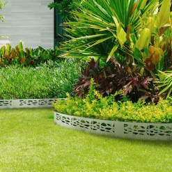 IDMarket Bordurette de jardin grise flexible en acier* Bordures De Jardin