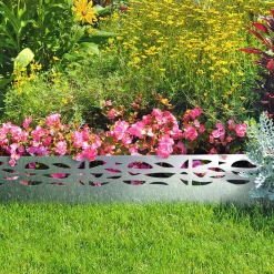 IDMarket Bordurette de jardin grise flexible en acier* Bordures De Jardin