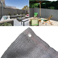 IDMarket Brise vue 1,80 m x 10 m gris occultant 90 g m²* Brise-Vues