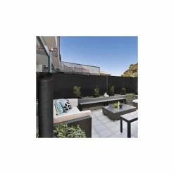 IDMarket Brise vue 1,8 m x 10m noir occultant 300 g m²* Brise-Vues