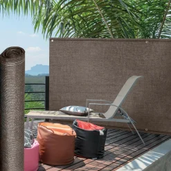 IDMarket Brise vue 1,5 m x 10m taupe occultant 220 g m²* Brise-Vues