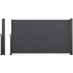 IDMarket Brise vue enroulable gris 400x180 cm* Paravents Extérieurs