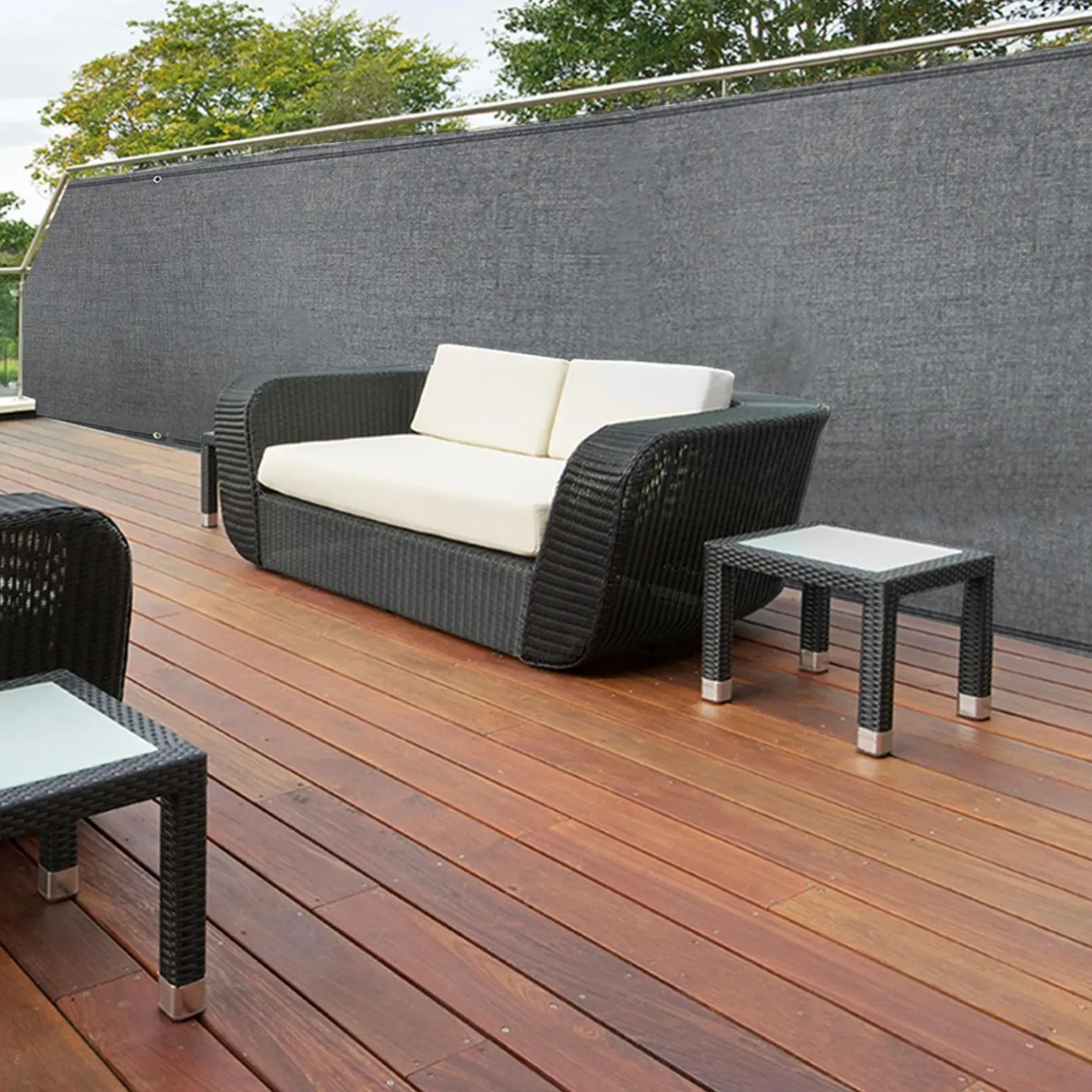 IDMarket Brise vue gris 1,2 m x 10 m occultant 400 g/m²* Brise-Vues