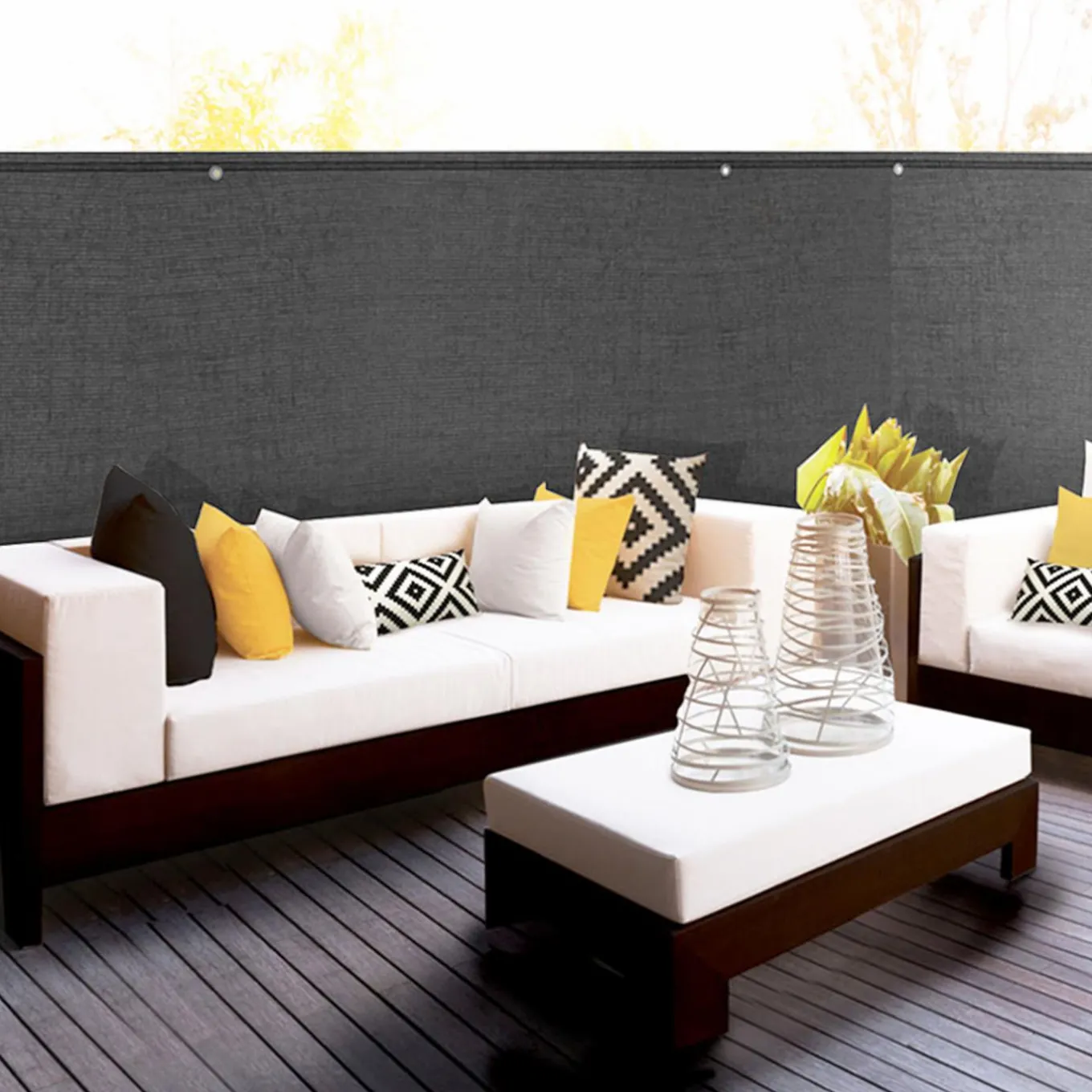 IDMarket Brise vue gris 1,8 m x 10 m occultant 400 gr/m²* Brise-Vues