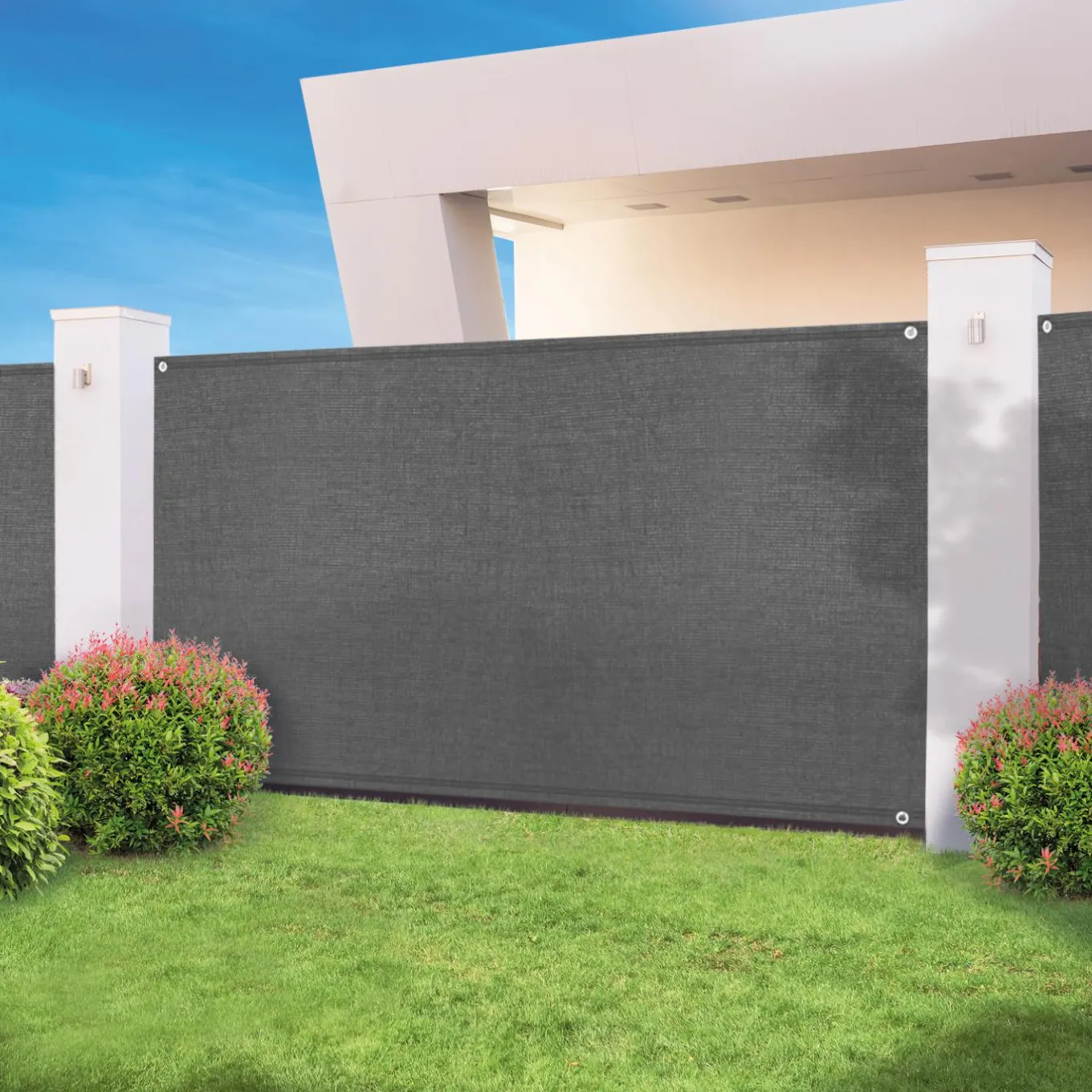 IDMarket Brise vue gris 1m x 10 m occultant 300 g/m²* Brise-Vues