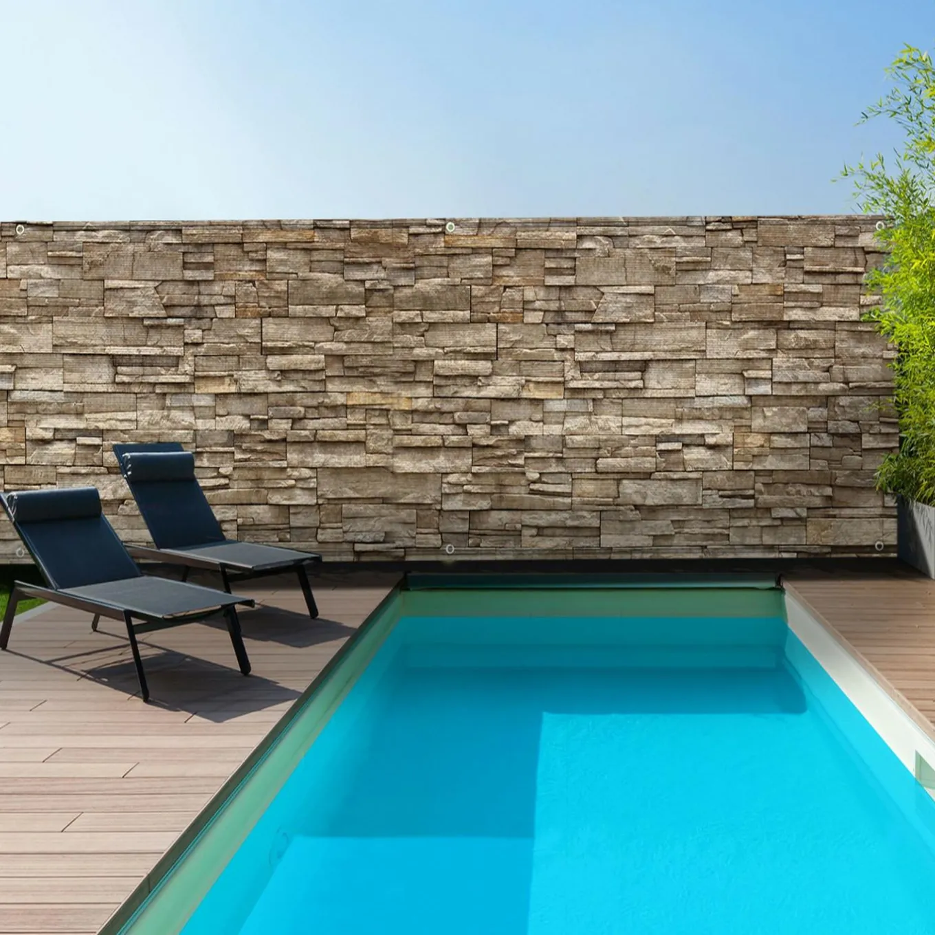 IDMarket Brise vue imitation pierre 1,8x10 m* Brise-Vues