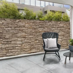 IDMarket Brise vue imitation pierre 1,5 x 10m* Brise-Vues