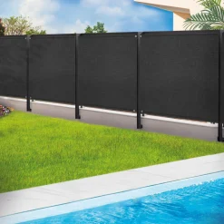 IDMarket Brise vue 1,5m x 10m noir occultant 220g m²* Brise-Vues