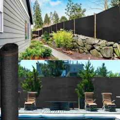 IDMarket Brise vue 1,5m x 10m noir occultant 220g m²* Brise-Vues