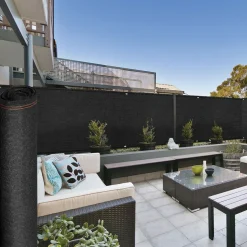 IDMarket Brise vue 1,5m x 10m noir occultant 220g m²* Brise-Vues