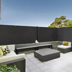 IDMarket Brise vue noir 1,8 m x 10 m occultant et résistant 400 g/m²* Brise-Vues