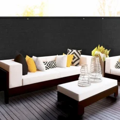 IDMarket Brise vue noir 2 m x 10 m occultant 300 gr/m²* Brise-Vues