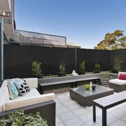 IDMarket Brise vue noir 2 m x 10 m occultant 300 gr/m²* Brise-Vues