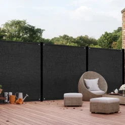 IDMarket Brise vue noir 1,5 m x 10 m occultant et résistant 400 g/m²* Brise-Vues