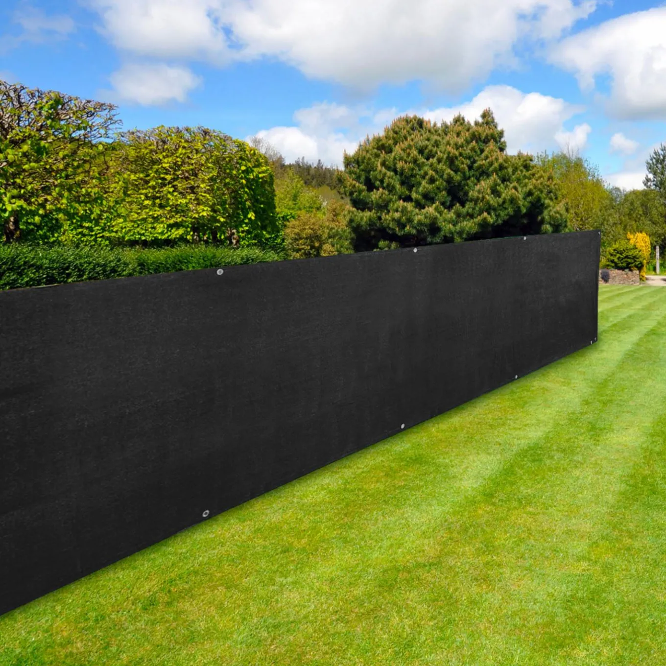 IDMarket Brise vue noir 1,5 m x 10 m occultant et résistant 400 g/m²* Brise-Vues