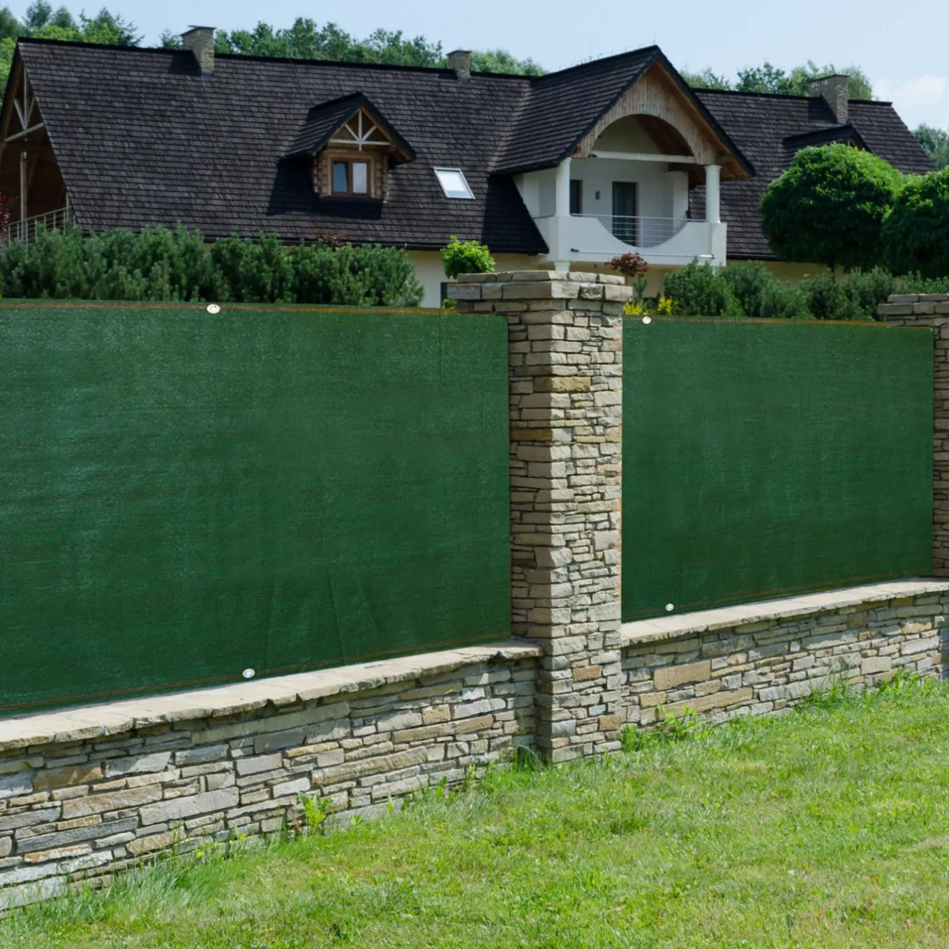 IDMarket Brise vue vert 1,5m x 10m occultant 90g/m²* Brise-Vues