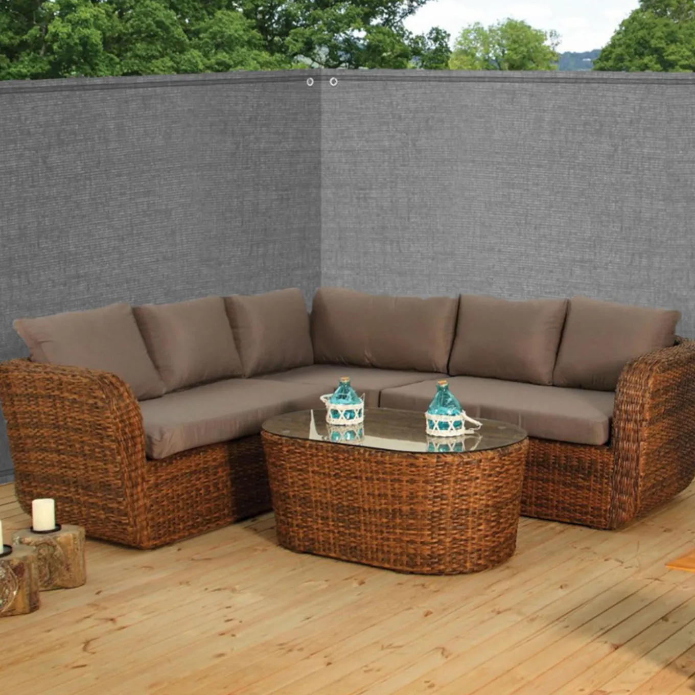 IDMarket Brise-vue gris clair 1,5 m x 10 m occultant 300 g/m²* Brise-Vues