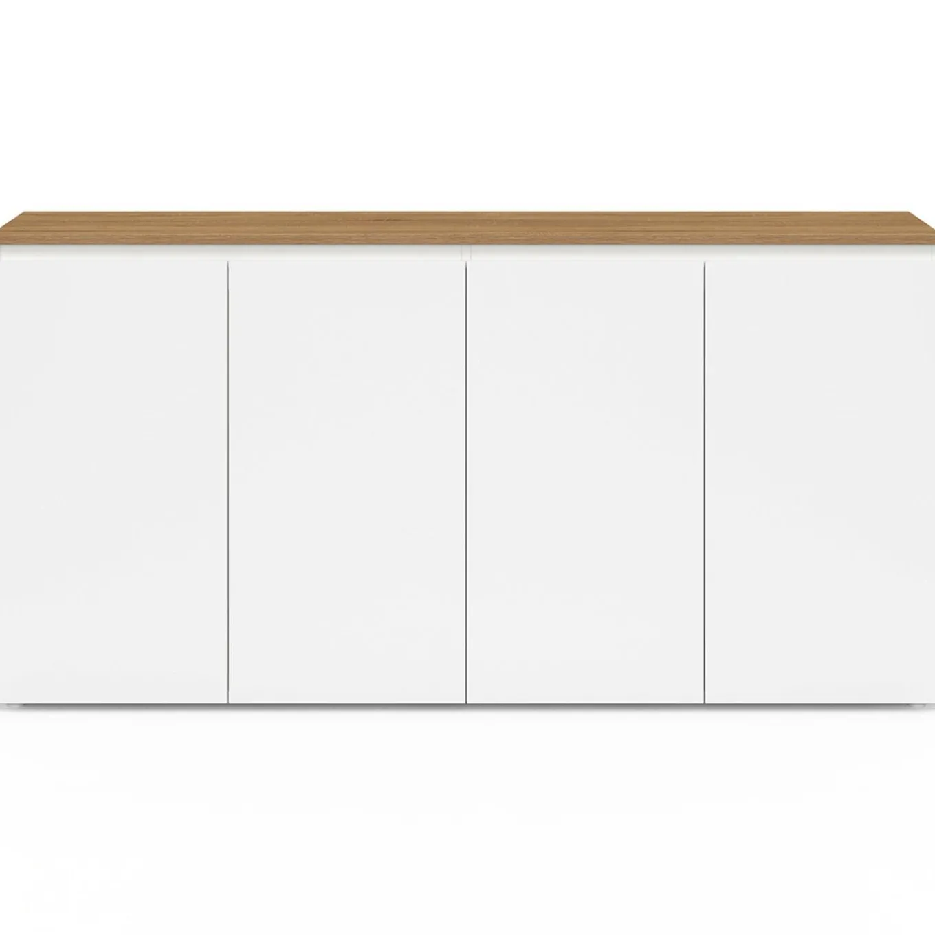 IDMarket Buffet 160 cm 4 portes blanc et plateau bois* Meubles En Bois|Buffets