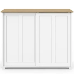 IDMarket Buffet 100 cm 2 portes coulissantes blanc* Meubles Blancs|Meubles En Bois