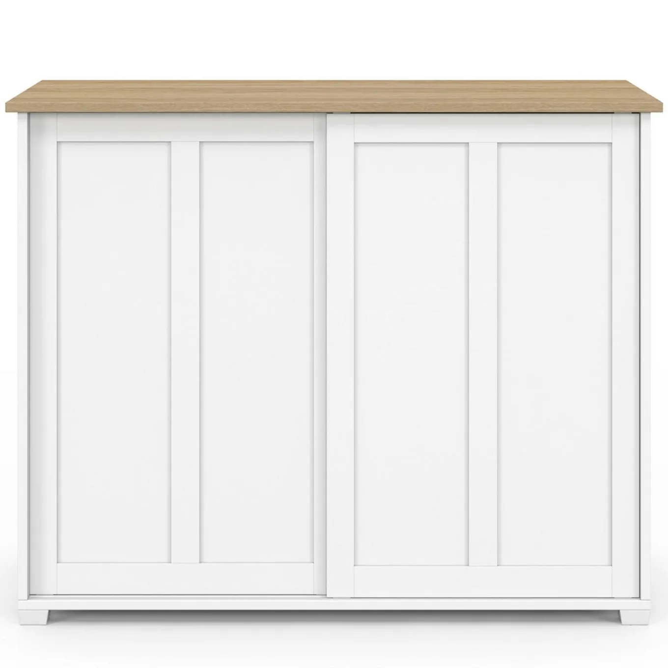 IDMarket Buffet 100 cm 2 portes coulissantes blanc* Meubles Blancs|Meubles En Bois
