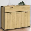 IDMarket Buffet 100 cm 3 portes et 1 tiroir design industriel* Meubles Tiroirs|Collection Industrielle